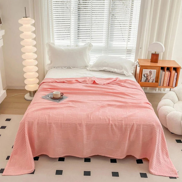 Blush Waffelkarierte Decke
