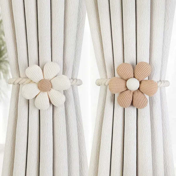 Zarte Blume Magnetische Vorhang Krawatte Zurück | 2Pcs Satz
