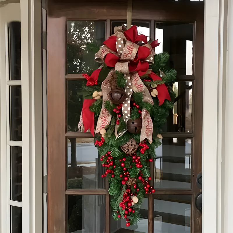 Urlaub Tür Weihnachtskranz
