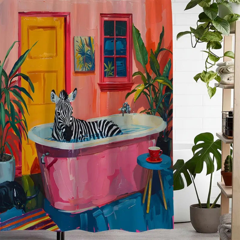 Verspielter rosa Zebra-Vorhang