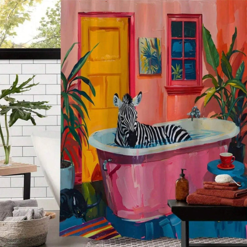 Verspielter rosa Zebra-Vorhang