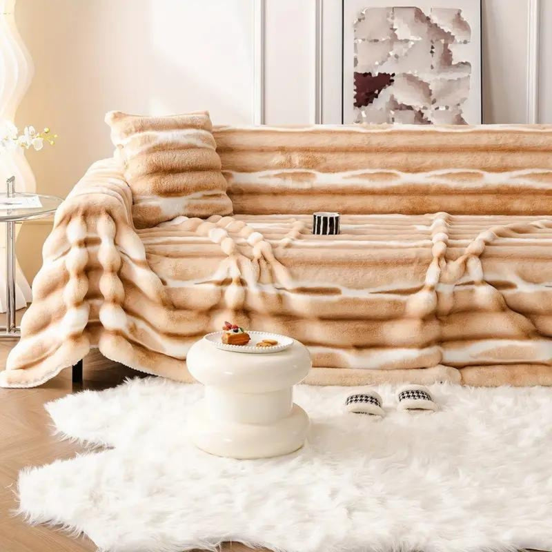 Samt-Kunstfell-Sofa-Bezug