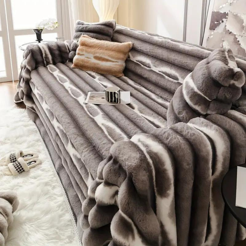 Samt-Kunstfell-Sofa-Bezug