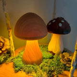 Pilzlampe aus Holz