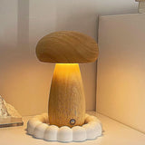 Pilzlampe aus Holz