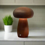 Pilzlampe aus Holz